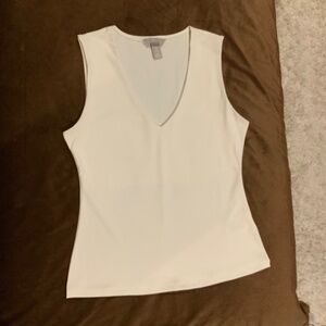 H&M White M V Neck Tank Classic Minimalist Normcore